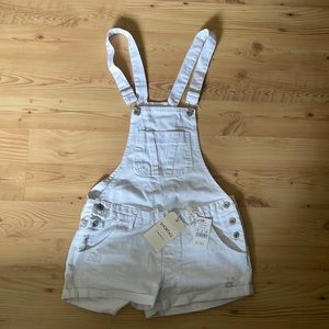 Brand new with tags, white shirt overalls